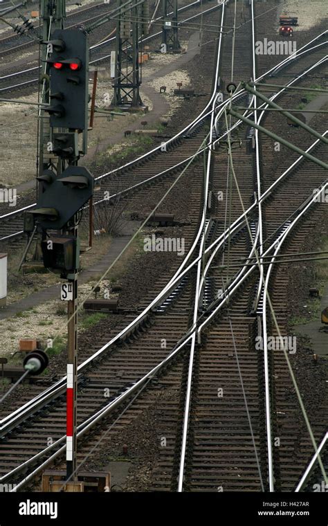 Railway Station Railway Track Switchs Traffic Light Marshalling
