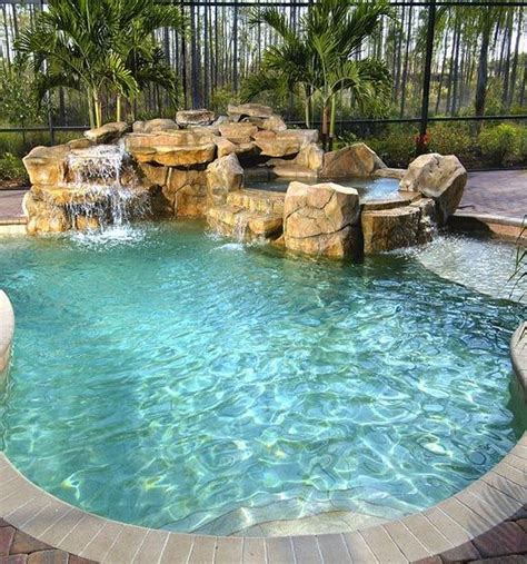 As you already know, fiberglass and vinyl are the most affordable. 32+ Awesome Small Swimming Pool Designs With Waterfall ...
