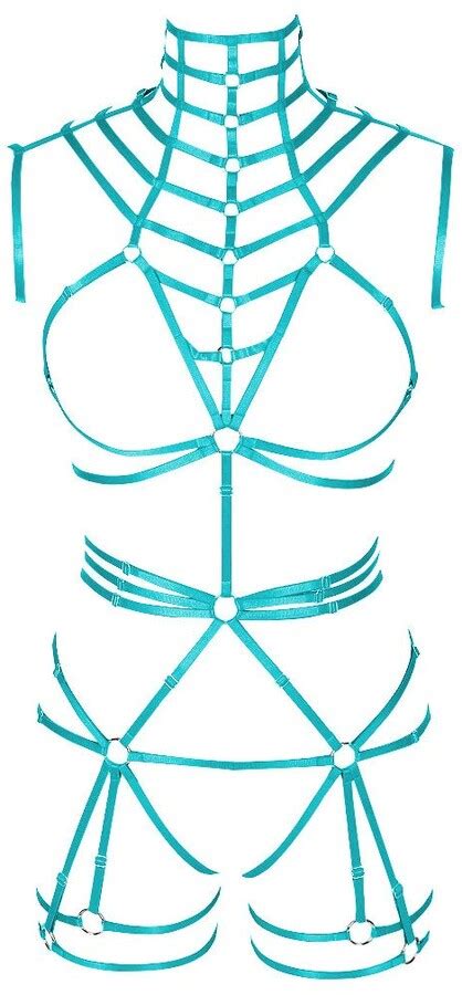 Banssgoth Womens Full Body Harness Bra Chest Strap Lingerie Cage Set