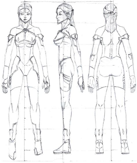 Character Model Sheet Robots Drawing Female Character Design