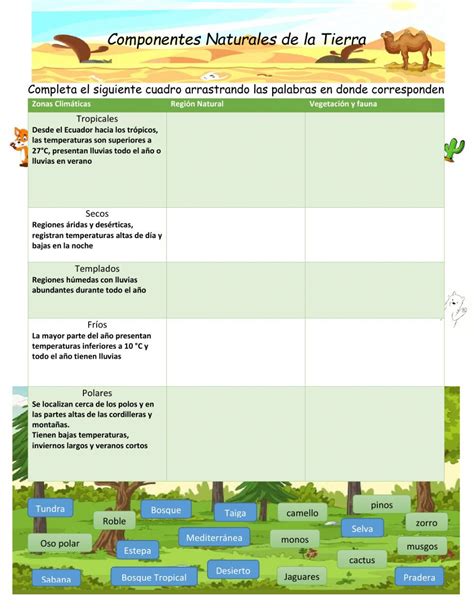 Ficha Online De Regiones Naturales Para 6 Puedes Hacer Los Ejercicios