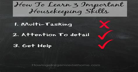 How To Learn 3 Important Housekeeping Skills