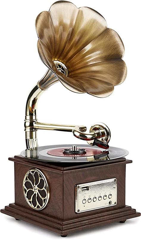 いたします Mini Vintage Retro Gramophone Phonograph Shape Stereo Speaker