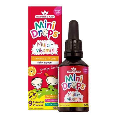 Multivitamin Drops Kids Vitamin Mini Drops Natures Aid Supplements