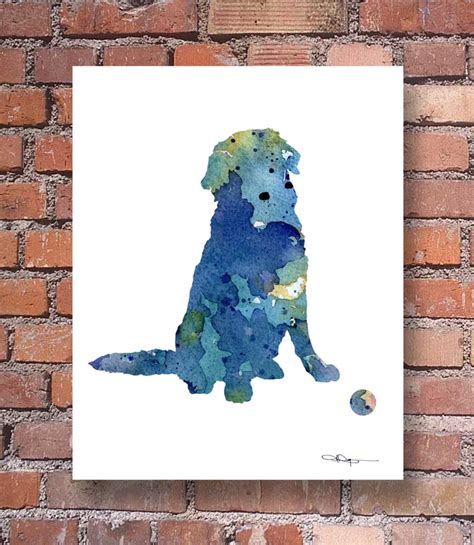 Golden Retriever Art Print Abstract Watercolor Painting Etsy