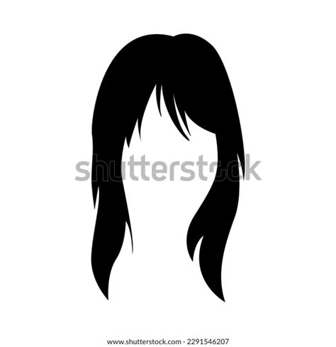 Silhouette Female Hairstyle Salon Beauty Wig Stock Vector Royalty Free
