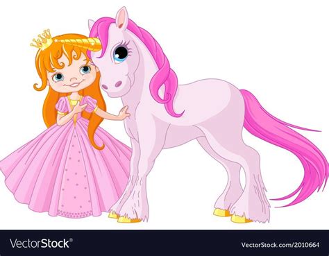 Cute Princess And Unicorn Vector Image On Vectorstock Unicorns Vector