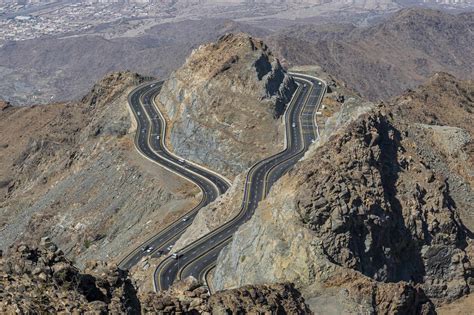 Al Hada Road In Between The Mountains Taif Kingdom Of Saudi Arabia