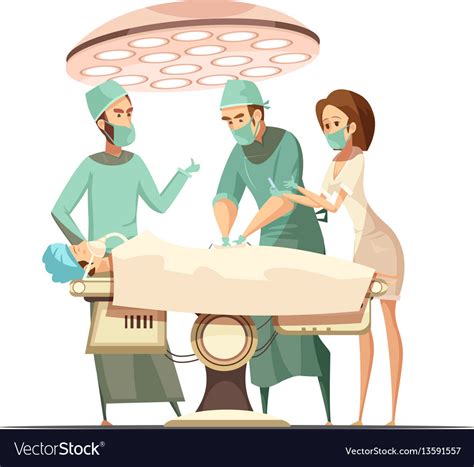 surgery in cartoon retro style royalty free vector image