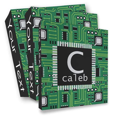 Custom Circuit Board 3 Ring Binder Full Wrap Personalized
