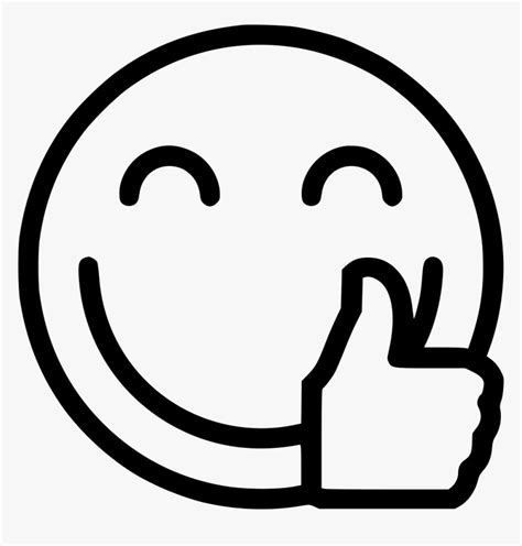 Smiley Face Thumbs Up Clipart Black And White Hd Png Download Kindpng