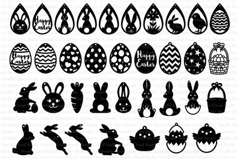 Easter Earring SVG, Easter Decorations. By Doodle Cloud Studio