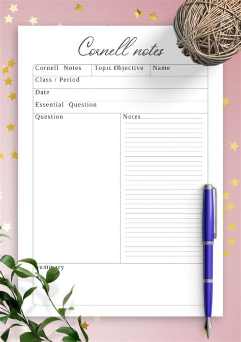 Free Note Taking Template