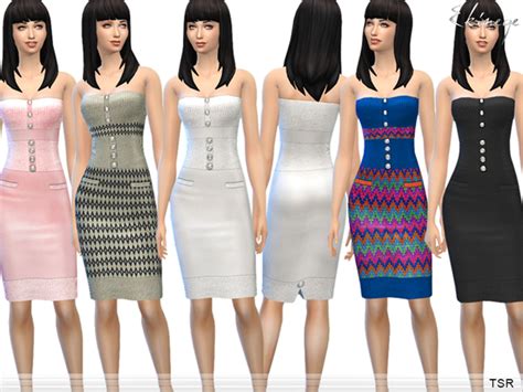 The Sims Resource Knit Strapless Dress By Ekinege Sims 4 Downloads