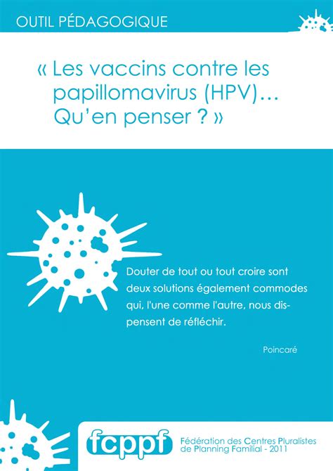Les Vaccins Contre Les Papillomavirus Fcppf