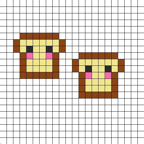 Cute Bread Twins Kandi Pattern Perler Beads Pixel Art Pattern Diy