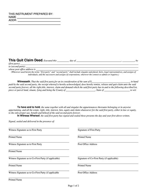 Fl Quit Claim Deed Fill Online Printable Fillable Blank Pdffiller