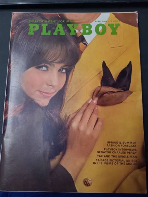 PLAYBOY MAGAZINE APRIL 1968 Centerfold Intact Vargas Girl Free Shipping