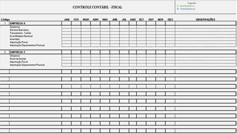 Planilha de Controle Contábil Fiscal em Excel Planilhas Prontas