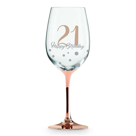 Rose Stem 21st Birthday Wine Glass By Landmark