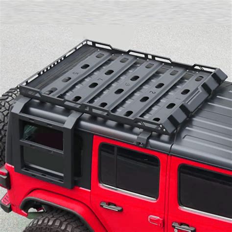 BoardRoad Roof Rack Cargo Basket With Double Ladders 300LB Capacity