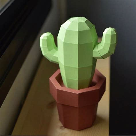 Printable 3d Paper Cactus Template