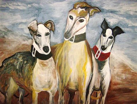 Greyhounds By Leslie Manley Greyhound Painting Greyhound Art Greyhound