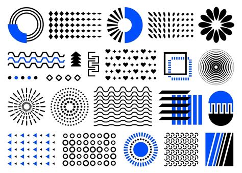 Vector Design Elements Abstract Geometric Shapes Set Of Black And