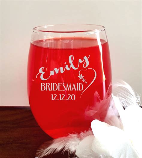 Bridesmaid Wine Glasses Custom Bridesmaid Proposal Wine Glass Etsy