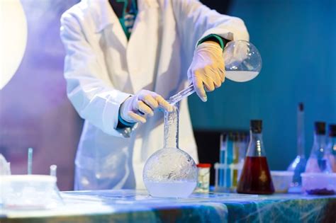 Premium Photo Experiments In A Chemistry Lab Conducting An