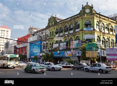 Myanmar Burma Yangon Pansodan Street Stock Photo Alamy