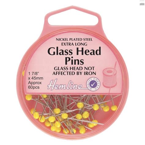 Pins Hemline Glass Head Pins 45mm Gather N Sew