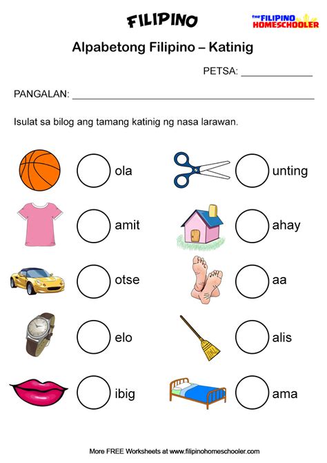Solution Filipino Quiz Worksheet Klaster Kambal Katinig Studypool My
