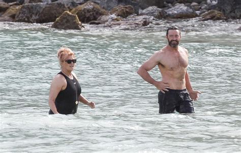 Happy Anniversary Shirtless Hugh Jackman And Wife Heat Up The Beach On Their Big Day