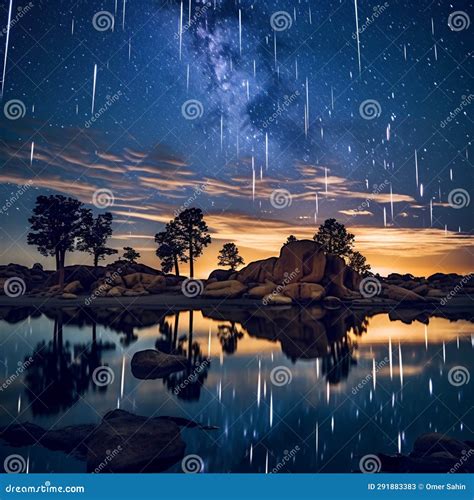 Celestial Light Show: Meteoric Marvels Stock Image - Image of