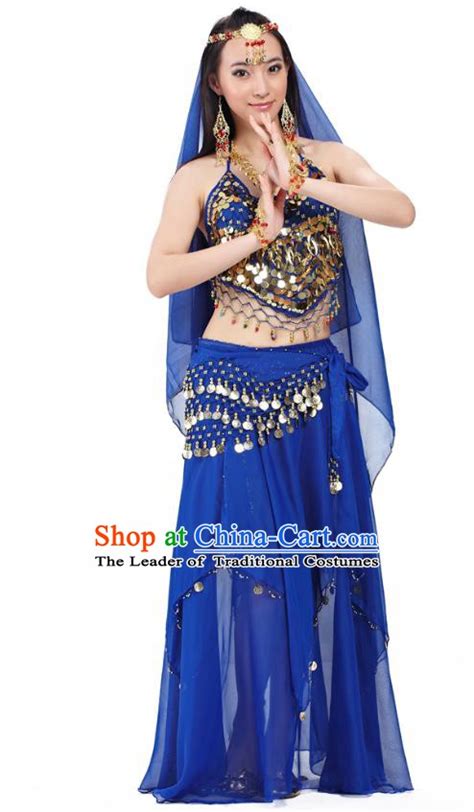 Indian Oriental Belly Dance Performance Costume Traditional Raks Sharki Dance Royalblue Dress