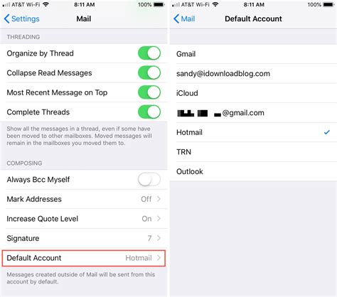 How To Set A Default Email Account On Iphone Ipad And Mac