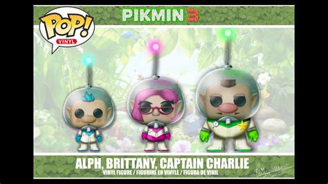 Pikmin 3 Deluxe Funko Pops Alph Brittany Captain Charlie From Pikmin