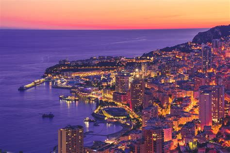 Monte Carlo 4k Wallpaper Sunset Dawn Cityscape Harbor