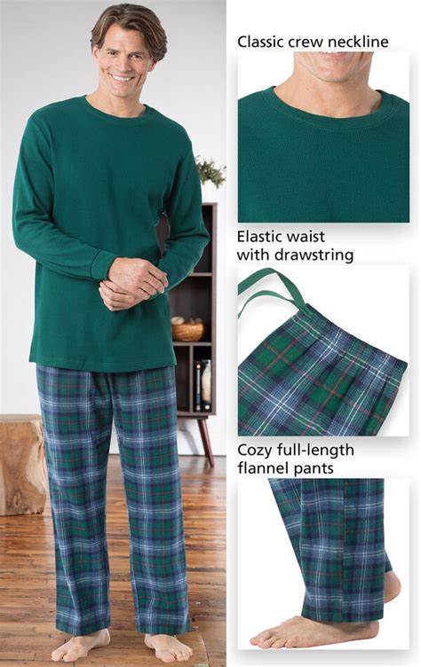 Heritage Plaid Thermal Top Mens Pajamas In Flannel Pajamas For Men