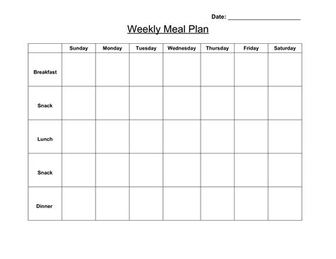 7 Best Blank Meal Planner Sheet Printable Printableecom 7 Best Images