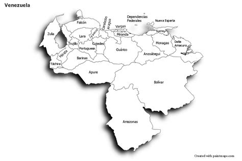 Mapas De Muestra Para Venezuela Blanco Negro Sombr O United Kingdom Countries Map Maker