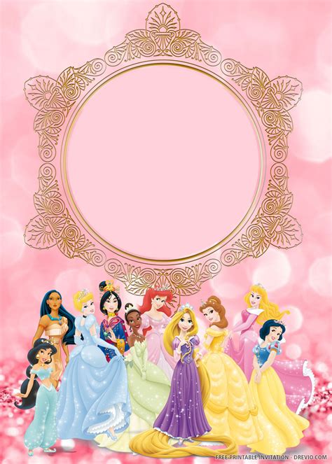 Free Printable Princess Invitation Templates Happy Birthday Disney