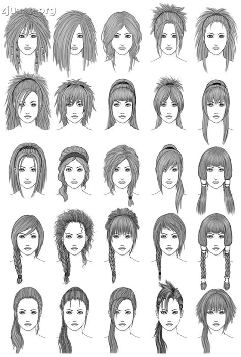 Women Hairstyle Tutorial On Sketch Hair Reference How To Draw Hair