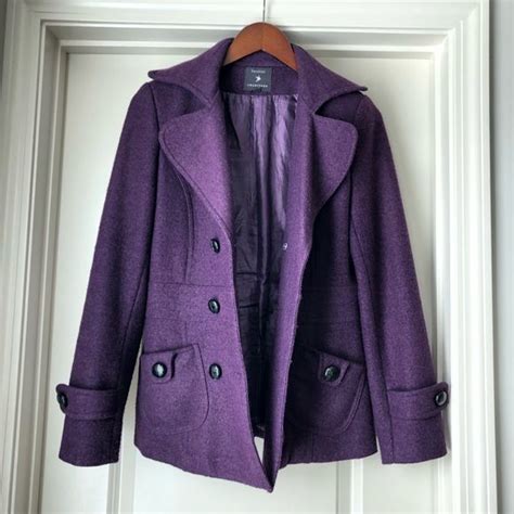 Forever21 Purple Wool Pea Coat Size Large Wool Peacoat Peacoat Coat