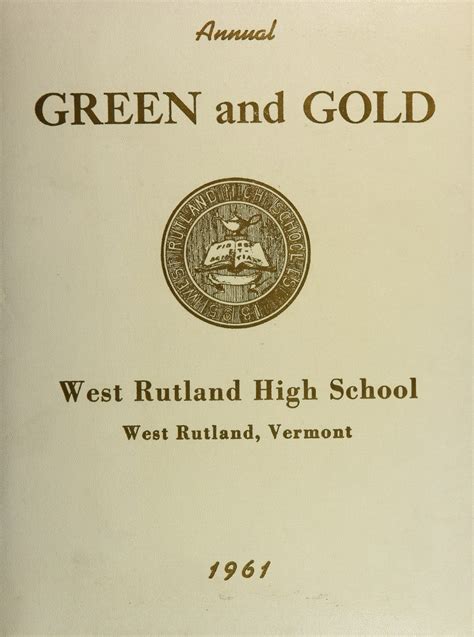 1961 Yearbook From West Rutland High School From West Rutland Vermont