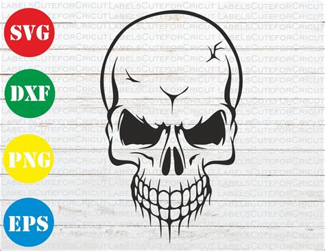 Skull Svg File Tattoo Svg For Cricut Svg For Silhouette Dxf Eps Card