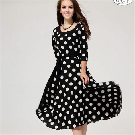 Plus Size Black And White Polka Dot Dress Pluslookeu Collection
