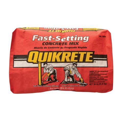 Quikrete 50 Lb Fast Setting Concrete Mix 100450 The Home Depot