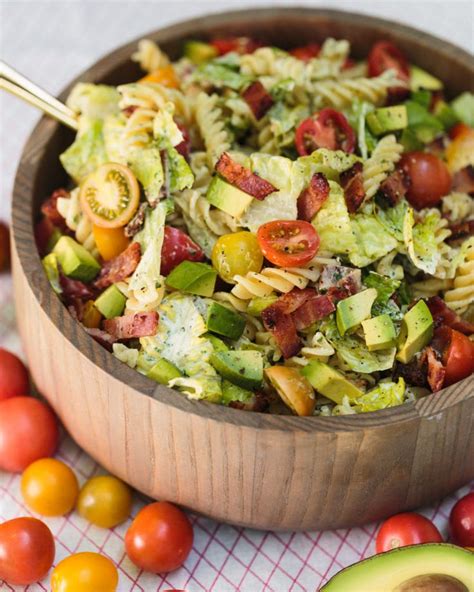 Whip up one of her favorite foods, and it'll almost be like you are! Kelsey Nixon's Potluck-Perfect BLT Pasta Salad with ...